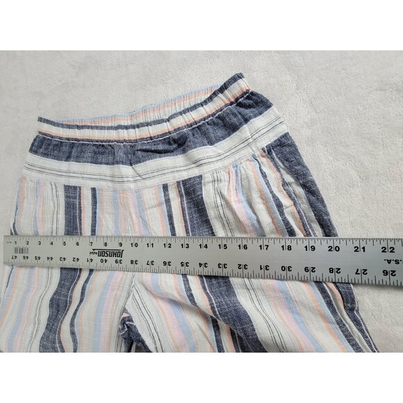 Xirena Womens Striped Straight Leg Cropped Casual Pants XS White Blue Pull-On - Picture 7 of 11